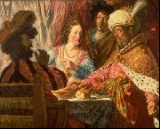 Jan lievens Feest van Esther painting